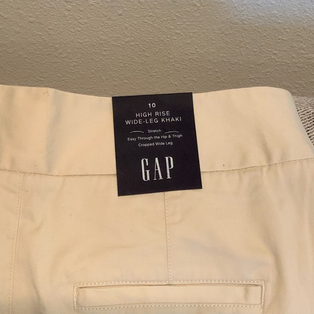 GAP Light Tan High Rise Wide Leg Pants - Picture 3 of 4